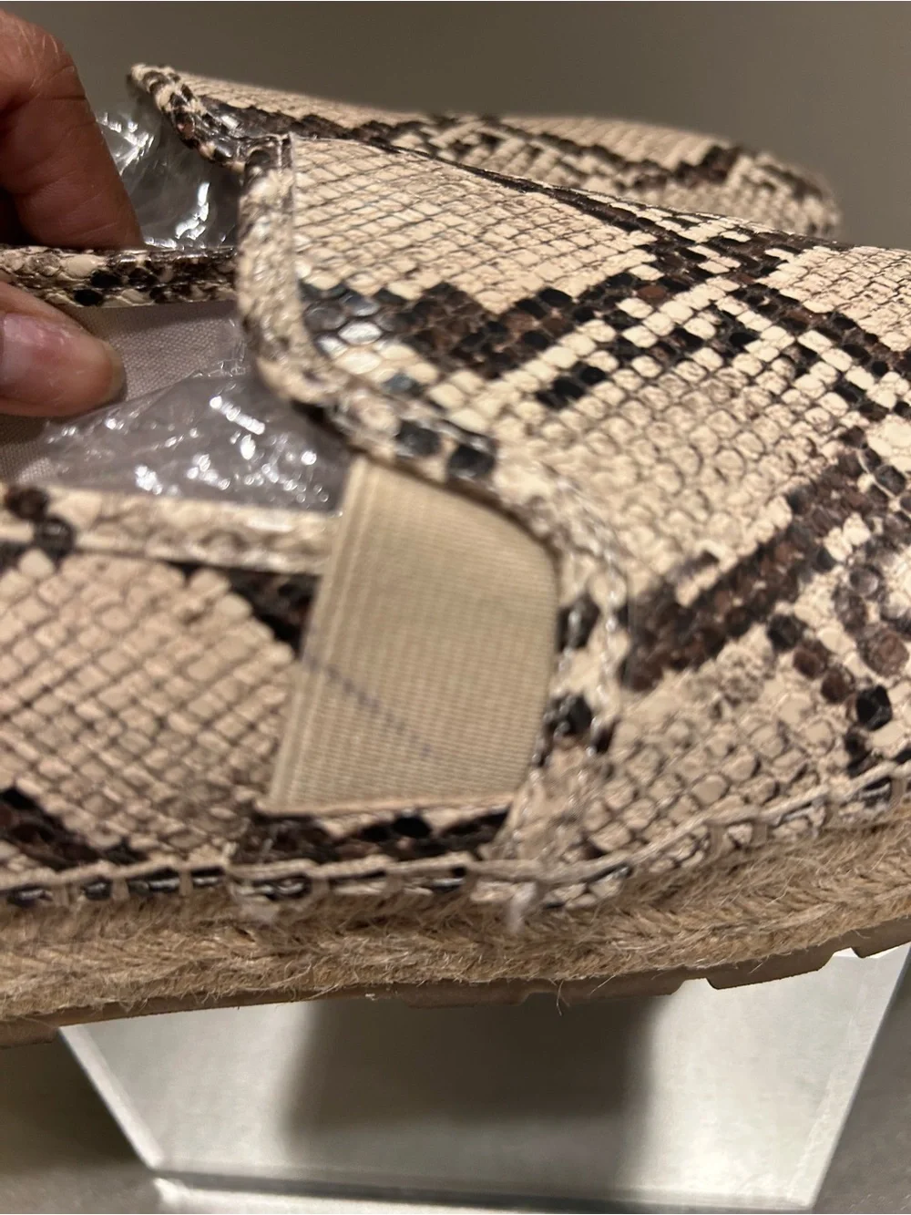 Sam Edelman Snake-Print Espadrille Slip-On Loafers - Beige/Black